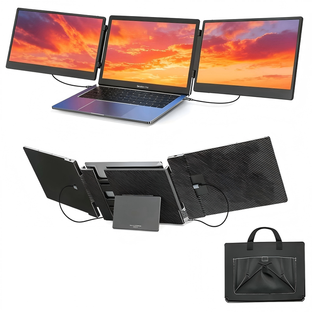 OEM ODM 14 Inch FHD 1080P IPS Portable Monitor Laptop Screen Extender Triple Display for 13-17" Laptops