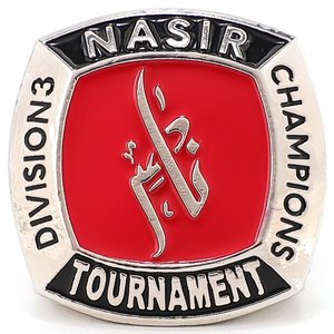Bague d'honneur personnalisée en alliage plaqué or avec strass argentés, pour les communautés musulmanes du Moyen-Orient et d'Amérique du Nord - Product Image 1