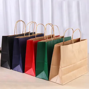 중국 도매 맞춤형 종이 식품 크래프트 가방 빨 크래프트 종이 가방