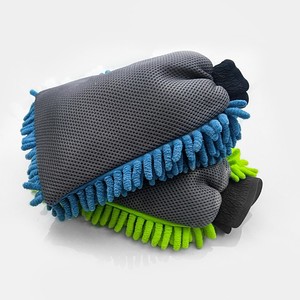 Gant de lavage de voiture en microfibre double face 24,5x18cm, chenille absorbante, pour l'entretien des véhicules - Product Image 3