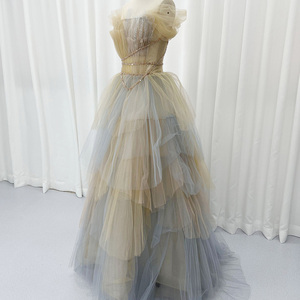 Colorful Puffy <b>Tutu</b> Prom <b>Dresses</b> Ruffles Tiered Ball Gowns <b>Women</b> Long Party <b>Dresses</b> Plus Size Hx78 - Product Image 4