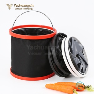 Cubo de Almacenamiento Plegable de Tela Oxford, Negro y Rojo, Portátil para Acampar al Aire Libre, para Todas las Estaciones, 1 Pieza - Product Image 2