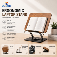 Support d'ordinateur portable ergonomique réglable Zeno pour lit, 16 pouces, en acier laminé à froid, portable et pliable, rehausseur de bureau pour PC