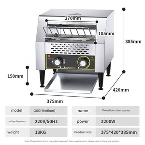 Machine à griller les pains à hamburger multifonctionnelle en acier inoxydable avec chaîne de convoyeur verticale et moteur, composant essentiel pour la fabrication de produits céréaliers - Product Image 6