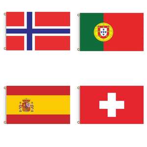 Bandera de España, Bandera de Portugal, Bandera de Noruega, Bandera de <span class=keywords><strong>Suiza</strong></span>, 100% Poliéster, Diseño Gratuito, Personalización Disponible - Product Image 1
