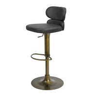 [En stock] Tabouret de bar pivotant réglable en cuir moderne, chaise de salle à manger à pieds hauts pour îlot de cuisine, noir