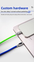 Câble de données en silicone 60W, charge super rapide, prise en alliage de zinc, USB Type-C, adapté pour la charge de téléphones mobiles