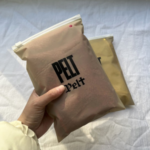 Wholesale Custom Logo Sage Grey Matte PE Zipper Bags For Fashion Brand Swimwear Outfit Packaging Bags - Product Image 2