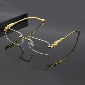 1 Par <span class=keywords><strong>de</strong></span> Gafas Únicas con Diseño <span class=keywords><strong>de</strong></span> Estampado <span class=keywords><strong>de</strong></span> Leopardo, <span class=keywords><strong>Lentes</strong></span> Cuadradas sin Marco, Ideales para Reuniones Informales y Atuendos a la Moda - Product Image 1