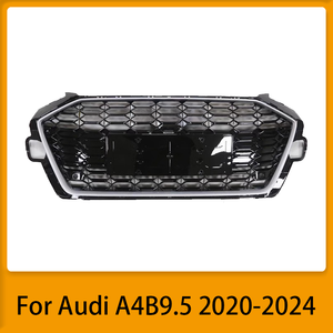 Grille de pare-chocs avant de style RS4 pour <span class=keywords><strong>Audi</strong></span> <span class=keywords><strong>A4</strong></span> S4 B9.5 2020 2021 <span class=keywords><strong>2022</strong></span> 2023 2024, mise à niveau de la grille en nid d'abeille noire brillante pour voiture d'usine <span class=keywords><strong>A4</strong></span> S4 - Product Image 4