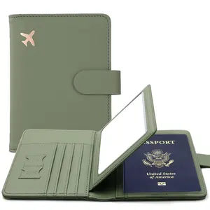 Travel Passport Holder With Credit Card Holder Case Wallet Protector Cover Case PU Leather Man Women Passport Cover