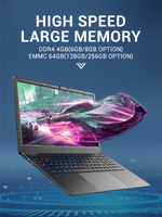 Portátil de 15.6 Pulgadas con Intel Core N3350, Windows 10, Teclado en Inglés, Panel IPS, para Hogar, Escuela y Negocios, Computadora Portátil para Juegos