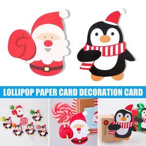50 cartes décoratives en papier de Noël avec des pingouins et des bonhommes de neige, pour la fabrication de sucettes et de décorations de cadeaux, Nouvel An et Halloween - Product Image 1