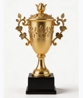 Trophées personnalisés en métal plaqué or avec logos, pour la fête des pères, la remise des diplômes, les œuvres d'art créatives, trophées de championnat sportif de haute qualité