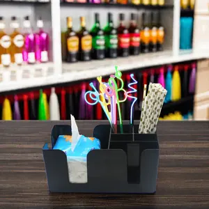 Boîte à mouchoirs en plastique commerciale pour solution de stockage d'accessoires de restaurant et de bar