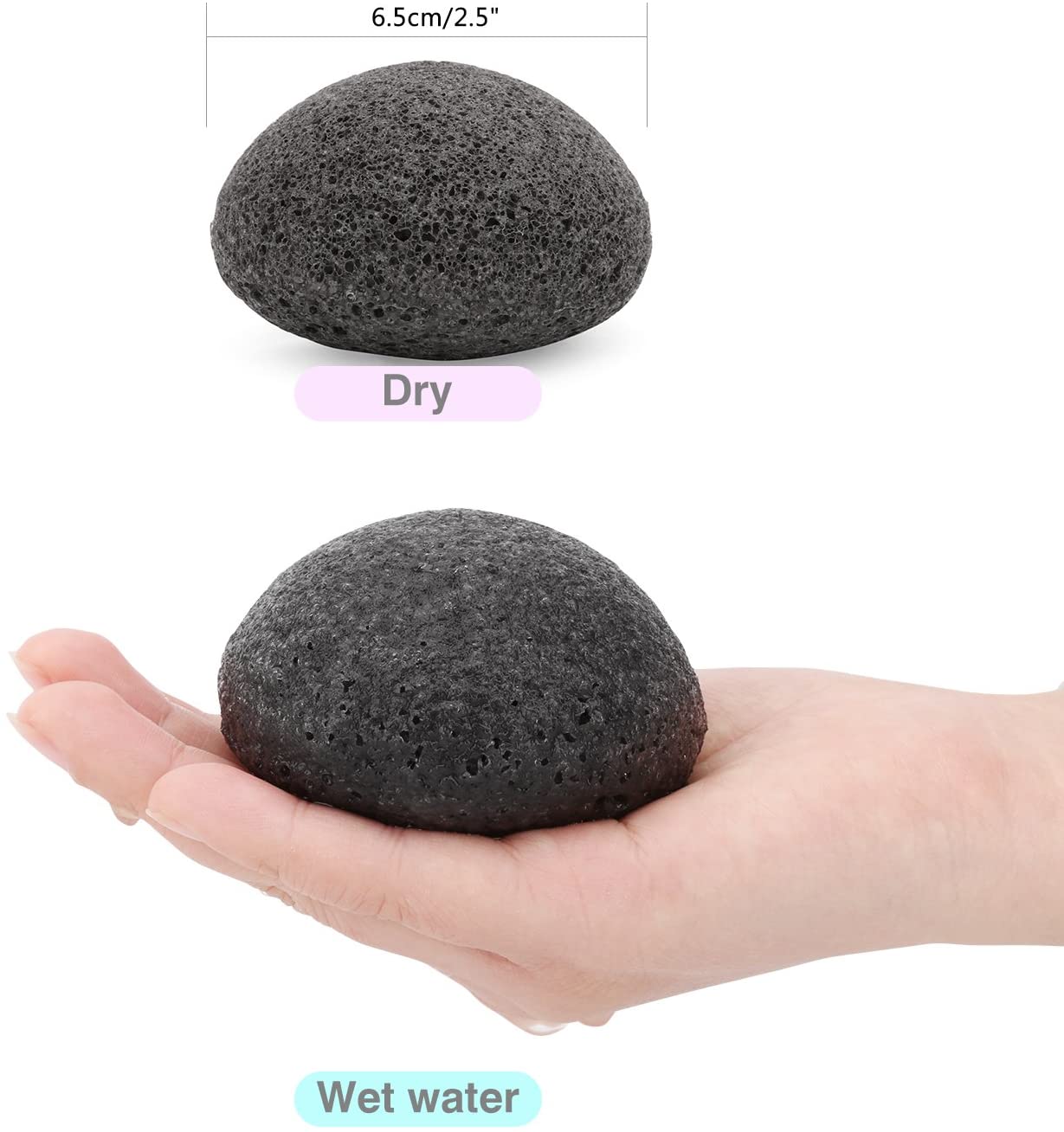 Сжатые губки для лица Luxspire Konjac, натуральные активированные органические волокна Konnyaku, уход за кожей, очищающая губка для лица