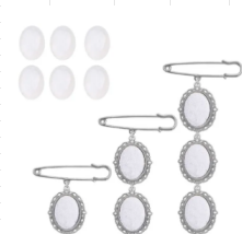 Broches de Metal para Sublimación, 2 Colgantes Ovalados para Ramos de Novia, Insertos de Metal para Fotos DIY, Ideales para Fiestas de Cumpleaños - Product Image 5