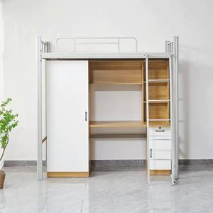 Customized Single Loft Bed College Students Employees Bunk Bed School Dormitory Apartment Bed with Computer <strong>Desk</strong> - Product Image 3