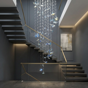 <span class=keywords><strong>Lampadario</strong></span> in Cristallo K9 Personalizzato OEM ODM a Forma di Farfalla, LED Regolabile in Altezza, Moderno e Lussuoso per Villa, Hotel, Sala da Pranzo, Scale - Product Image 1