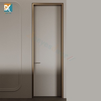 Porte intérieure Seeyesdoor moderne et minimaliste en aluminium et bois, design caché, sans cadre, invisible, pour séparations de chambres et salles de bain, thermique