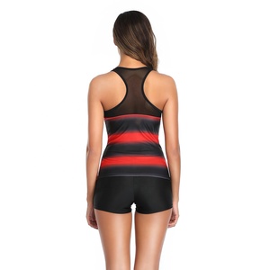 Ensemble <span class=keywords><strong>de</strong></span> bikini deux pièces conservateur à rayures personnalisées maillots <span class=keywords><strong>de</strong></span> <span class=keywords><strong>bain</strong></span> haut débardeur et <span class=keywords><strong>maillot</strong></span> <span class=keywords><strong>de</strong></span> <span class=keywords><strong>bain</strong></span> <span class=keywords><strong>boxer</strong></span> <span class=keywords><strong>maillot</strong></span> <span class=keywords><strong>de</strong></span> <span class=keywords><strong>bain</strong></span> pour femmes <span class=keywords><strong>maillot</strong></span> <span class=keywords><strong>de</strong></span> <span class=keywords><strong>bain</strong></span> d'entraînement physique - Product Image 2