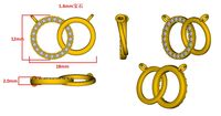 Collier en acier inoxydable avec deux cercles entrelacés en zircon de haute qualité, parfait pour offrir à une mère, bijoux pour femmes