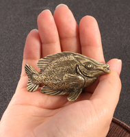 Sculpture de poisson en laiton Fox Fish, pièce décorative