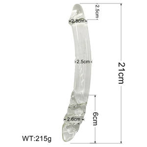 زجاج كريستال مزدوج الرأس قضيب للإناث أداة جنسية للاستمناء الشرج محشوة لعبة الكبار - Product Image 2