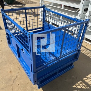 <strong>Hot</strong> <strong>Sale</strong> Heavy-duty Warehouse Stacking Folding Metal Wire Mesh Container <strong>Pallet</strong> Storage Cages - Product Image 4