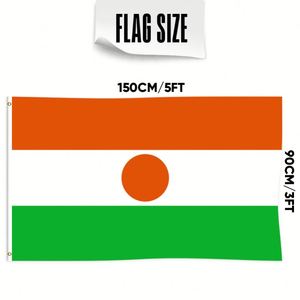 Drapeaux du Niger en gros 3x5 pieds, polyester 68D/100D, personnalisation de toutes les nations, expédition rapide, fournisseur fiable, livraison rapide - Product Image 3