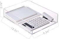 Bandeja de papel acrílico transparente, organizador de archivos de escritorio apilable, organización y accesorios de oficina, caja organizadora de carpetas de archivos acrílicos