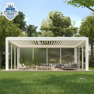 Kendali jarak jauh otomatis Outdoor aluminium Pergola dan Gazel luar ruangan tahan air tempat berlindung kecil taman paviliun