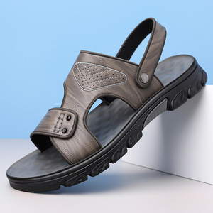 Sandalias de Hombre con Suela Gruesa, Grises, Planas, Antideslizantes, para Playa, Estilo Casual, para el Verano 2025 - Product Image 1