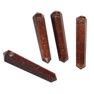 Colgantes focales de piedra solar de tercer ojo de doble punto, abalorios de acero de cuarzo con diamantes de imitación de cristal plateado para joyería infantil para bodas - Product Image 1