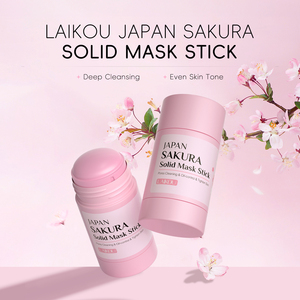 LAIKOU Japón Sakura Orgánica Mascarilla Facial y Corporal <span class=keywords><strong>Barro</strong></span> de Arcilla Purificante para Eliminación de Espinillas Control de Aceite Sólido con Niacinamida - Product Image 2