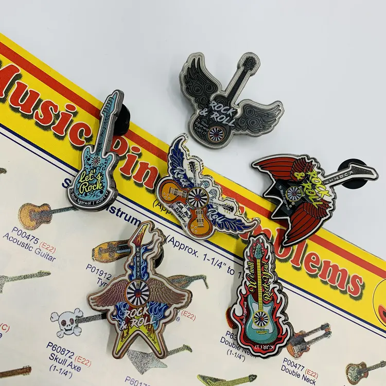 Wholesales Custom Music Guitar Art Pin Design Collar Souvenir Lapel Pin Badge