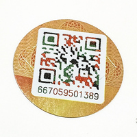 Etiqueta adhesiva para número de serie, sistema de software gratuito, personalizada, forma redonda, código qr