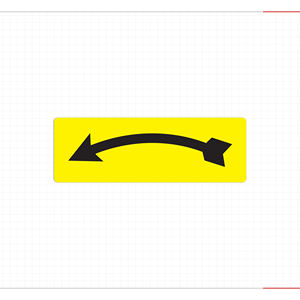 Pegatinas Adhesivas de Flecha Curva Izquierda con Fondo Amarillo, Resistentes a Arañazos e Impermeables para Seguridad Vial y Guía de Estacionamiento - Product Image 3