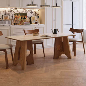 Ensemble <span class=keywords><strong>de</strong></span> table <span class=keywords><strong>à</strong></span> <span class=keywords><strong>manger</strong></span> rectangulaire en bois <span class=keywords><strong>de</strong></span> haute qualité, design moderne, pieds <span class=keywords><strong>de</strong></span> table artistiques, adapté <span class=keywords><strong>à</strong></span> 6 <span class=keywords><strong>à</strong></span> 8 personnes, <span class=keywords><strong>meubles</strong></span> <span class=keywords><strong>de</strong></span> <span class=keywords><strong>salle</strong></span> <span class=keywords><strong>à</strong></span> <span class=keywords><strong>manger</strong></span> - Product Image 1