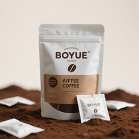 Sac à café en papier kraft avec fenêtre transparente, recyclable, compostable, pochette autoportante marron, valve de dégazage, écologique, biologique