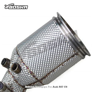 ท่อลงสแตนเลส Boska สำหรับ Audi RS6/RS7 C8 4.0T ปี 2019-2024 ท่อลงไอเสียแบบไหลสูงสำหรับรถแข่ง พร้อมแคตตาไลติกคอนเวอร์เตอร์ - Product Image 5
