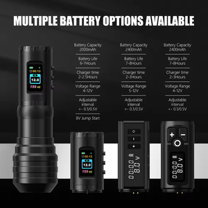 Machine à tatouer sans fil professionnelle Ambition Flash 2400mAh avec <span class=keywords><strong>moteur</strong></span> sans noyau, course de 3,5 mm et poignée de 32 mm/42 mm pour l'art corporel - Product Image 2