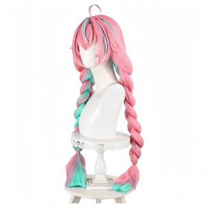 <span class=keywords><strong>Peluca</strong></span> Sintética Varesa Cosplay Más Vendida, 98 cm de Largo, Pre-Tejida, Rosa-Verde, con Trenzas Dobles, para Disfraces de Halloween, Fiestas, Anime y Videojuegos - Product Image 1
