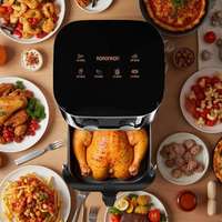 Friteuse à air carrée manuelle en acier inoxydable avec commande par bouton, 10L, appareil de cuisine électrique pour utilisation en voiture, facile à nettoyer, chauffage rapide