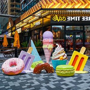 Xmas süsler sahne dev erime şeker sahne reçine dondurma heykeller ekmek dükkanı dekor için - Product Image 2