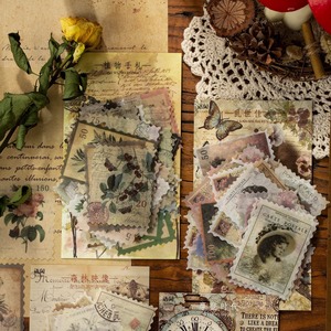 60 Pcs/pack Vintage <b>Paper</b> Stickers Scrapbooking Netbook Stamp Student Promotional Gifts Party Favor Phone Case DIY Decoration - Product Image 4