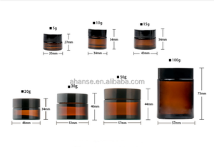 Frasco <span class=keywords><strong>de</strong></span> cristal con tapa negra para cosméticos, frasco vacío <span class=keywords><strong>de</strong></span> cristal con impresión personalizada, crema ámbar, gel para el pelo, 5g, 10g, 15g, 20g, 30g, 50g, 100g - Product Image 5