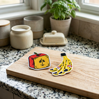 Patchs brodés thermocollants en tissu écologique personnalisés à motif dessin animé mignon pour fruits, vente en gros