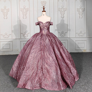ชุดราตรีออกงานปาร์ตี้แบบเปิดไหล่ทรงบอลกาวน์ รุ่น Jancember 9852 Lace Sweetheart - Product Image 1