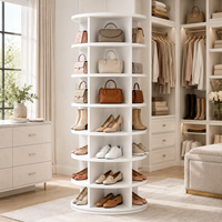Meuble à chaussures moderne en bois, organisateur rotatif à 360°, étagères réglables, écologique, gain de place, pour salon et maison